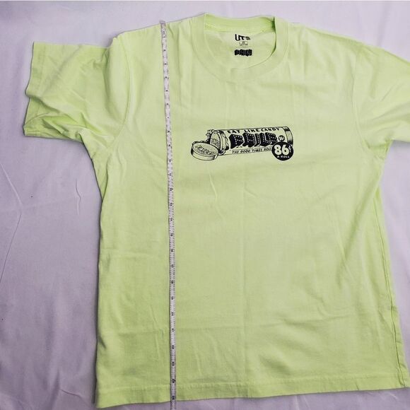 UNIQLO x FAILE neon yellow t-shirt urban walls short sleeve top unisex XS - Picture 6 of 7